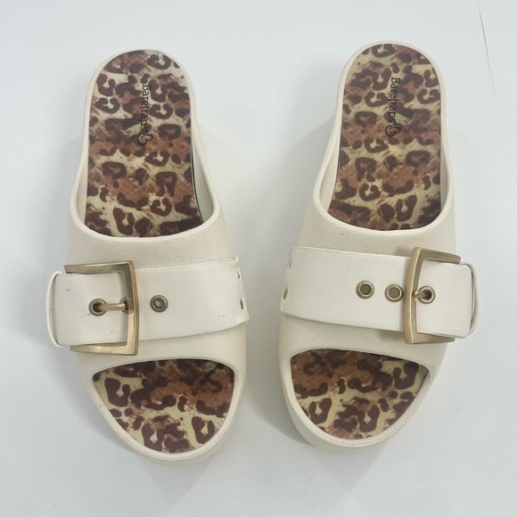 BARETRAPS Leopard Pacey White / Cream Lightweight Platform Slide on Size 8 - Picture 3 of 10